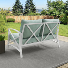 Load image into Gallery viewer, Kaplan Outdoor Metal Loveseat Mist/White
