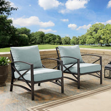 Load image into Gallery viewer, Kaplan 2Pc Outdoor Metal Armchair Set Mist/Oil Rubbed Bronze - 2 Chairs
