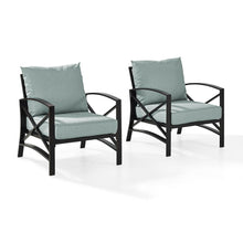 Load image into Gallery viewer, Kaplan 2Pc Outdoor Metal Armchair Set Mist/Oil Rubbed Bronze - 2 Chairs
