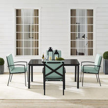Load image into Gallery viewer, Kaplan 5Pc Outdoor Metal Dining Set Mist/Oil Rubbed Bronze - Table &amp; 4 Chairs
