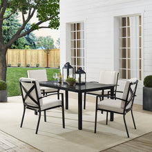 Load image into Gallery viewer, Kaplan 5Pc Outdoor Metal Dining Set Oatmeal/Oil Rubbed Bronze - Table &amp; 4 Chairs
