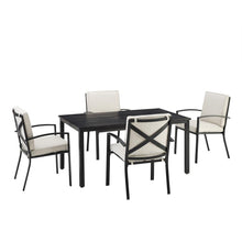 Load image into Gallery viewer, Kaplan 5Pc Outdoor Metal Dining Set Oatmeal/Oil Rubbed Bronze - Table &amp; 4 Chairs
