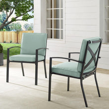 Load image into Gallery viewer, Kaplan 2Pc Outdoor Metal Dining Chair Set Mist/Oil Rubbed Bronze - 2 Chairs
