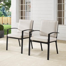 Load image into Gallery viewer, Kaplan 2Pc Outdoor Metal Dining Chair Set Oatmeal/Oil Rubbed Bronze - 2 Chairs

