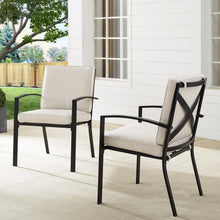 Load image into Gallery viewer, Kaplan 2Pc Outdoor Metal Dining Chair Set Oatmeal/Oil Rubbed Bronze - 2 Chairs

