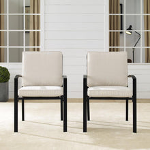 Load image into Gallery viewer, Kaplan 2Pc Outdoor Metal Dining Chair Set Oatmeal/Oil Rubbed Bronze - 2 Chairs
