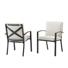 Load image into Gallery viewer, Kaplan 2Pc Outdoor Metal Dining Chair Set Oatmeal/Oil Rubbed Bronze - 2 Chairs
