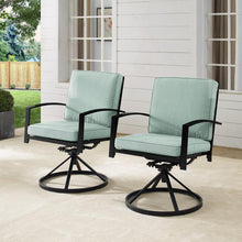 Load image into Gallery viewer, Kaplan 2Pc Outdoor Metal Dining Swivel Chair Set Mist/Oil Rubbed Bronze - 2 Swivel Chairs
