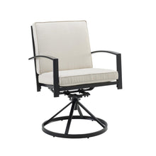 Load image into Gallery viewer, Kaplan 2Pc Outdoor Metal Dining Swivel Chair Set Oatmeal/Oil Rubbed Bronze - 2 Swivel Chairs
