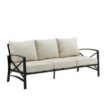 Load image into Gallery viewer, Kaplan Outdoor Metal Sofa Oatmeal/Oil Rubbed Bronze
