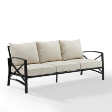 Load image into Gallery viewer, Kaplan Outdoor Metal Sofa Oatmeal/Oil Rubbed Bronze
