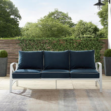 Load image into Gallery viewer, Kaplan Outdoor Metal Sofa Navy/White
