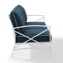 Load image into Gallery viewer, Kaplan Outdoor Metal Sofa Navy/White
