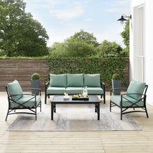 Load image into Gallery viewer, Kaplan 4Pc Outdoor Metal Sofa Set Mist/Oil Rubbed Bronze - Sofa, Coffee Table, &amp; 2 Arm Chairs
