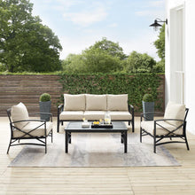 Load image into Gallery viewer, Kaplan 4Pc Outdoor Metal Sofa Set Oatmeal/Oil Rubbed Bronze - Sofa, Coffee Table, &amp; 2 Arm Chairs
