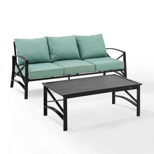 Load image into Gallery viewer, Kaplan 2Pc Outdoor Metal Sofa Set Mist/Oil Rubbed Bronze - Sofa &amp; Coffee Table
