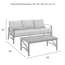 Load image into Gallery viewer, Kaplan 2Pc Outdoor Metal Sofa Set Oatmeal/Oil Rubbed Bronze - Sofa &amp; Coffee Table
