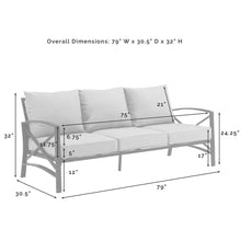 Load image into Gallery viewer, Kaplan 3Pc Outdoor Metal Sofa Set Oatmeal/Oil Rubbed Bronze - Sofa &amp; 2 Arm Chairs
