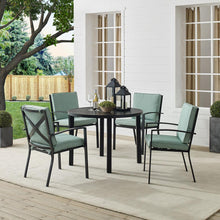 Load image into Gallery viewer, Kaplan 5Pc Outdoor Metal Round Dining Set Mist/Oil Rubbed Bronze - Table &amp; 4 Chairs
