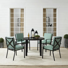 Load image into Gallery viewer, Kaplan 5Pc Outdoor Metal Round Dining Set Mist/Oil Rubbed Bronze - Table &amp; 4 Chairs
