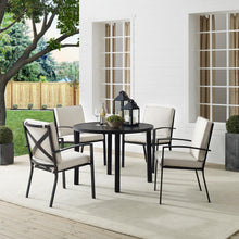 Load image into Gallery viewer, Kaplan 5Pc Outdoor Metal Round Dining Set Oatmeal/Oil Rubbed Bronze - Table &amp; 4 Chairs
