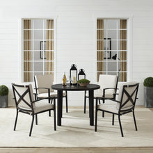 Load image into Gallery viewer, Kaplan 5Pc Outdoor Metal Round Dining Set Oatmeal/Oil Rubbed Bronze - Table &amp; 4 Chairs
