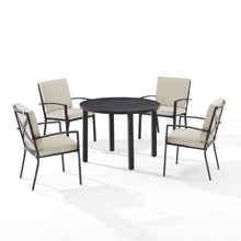 Load image into Gallery viewer, Kaplan 5Pc Outdoor Metal Round Dining Set Oatmeal/Oil Rubbed Bronze - Table &amp; 4 Chairs
