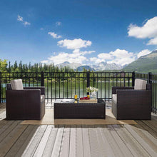Load image into Gallery viewer, Palm Harbor 3Pc Outdoor Wicker Chair Set Gray/Brown - Coffee Table &amp; 2 Chairs

