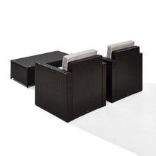 Load image into Gallery viewer, Palm Harbor 3Pc Outdoor Wicker Chair Set Gray/Brown - Coffee Table &amp; 2 Chairs
