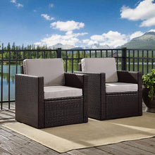 Load image into Gallery viewer, Palm Harbor 2Pc Outdoor Wicker Chair Set Gray/Brown - 2 Chairs
