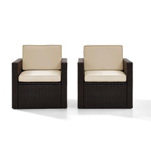 Load image into Gallery viewer, Palm Harbor 2Pc Outdoor Wicker Chair Set Sand/Brown - 2 Chairs
