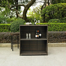 Load image into Gallery viewer, Palm Harbor 3Pc Outdoor Wicker Bar Set Brown - Bar &amp; Stools
