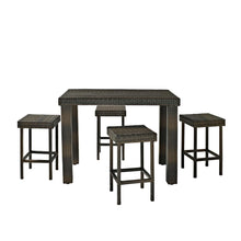 Load image into Gallery viewer, Palm Harbor 5Pc Outdoor Wicker Counter Height Dining Set Brown - Table &amp; 4 Stools
