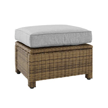 Load image into Gallery viewer, Bradenton Outdoor Wicker Ottoman Gray /Weathered Brown
