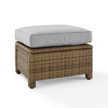 Load image into Gallery viewer, Bradenton Outdoor Wicker Ottoman Gray /Weathered Brown
