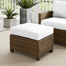Load image into Gallery viewer, Bradenton Outdoor Ottoman - Sunbrella White/Weathered Brown
