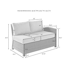 Load image into Gallery viewer, Bradenton Outdoor Wicker Sectional Right Side Loveseat Gray/Weathered Brown

