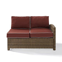 Load image into Gallery viewer, Bradenton Outdoor Wicker Sectional Right Side Loveseat Sangria/Weathered Brown
