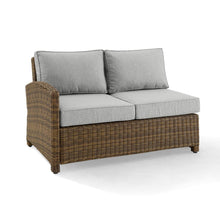 Load image into Gallery viewer, Bradenton Outdoor Wicker Sectional Left Side Loveseat Gray/Weathered Brown
