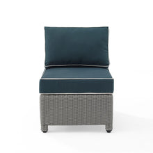 Load image into Gallery viewer, Bradenton Outdoor Wicker Sectional Center Chair Navy/Gray
