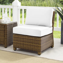 Load image into Gallery viewer, Bradenton Outdoor Sectional Center Chair - Sunbrella White/Weathered Brown
