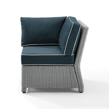 Load image into Gallery viewer, Bradenton Outdoor Wicker Sectional Corner Chair Navy/Gray
