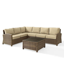 Load image into Gallery viewer, Bradenton 5Pc Outdoor Wicker Sectional Set Sand/Weathered Brown
