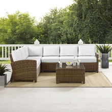 Load image into Gallery viewer, Bradenton 5Pc Outdoor Sectional Set - Sunbrella White/Weathered Brown
