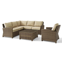 Load image into Gallery viewer, Bradenton 5Pc Outdoor Wicker Sectional Set Sand/Weathered Brown
