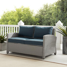 Load image into Gallery viewer, Bradenton Outdoor Wicker Loveseat Navy/Gray
