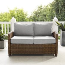 Load image into Gallery viewer, Bradenton Outdoor Wicker Loveseat Gray/Weathered Brown
