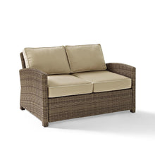 Load image into Gallery viewer, Bradenton Outdoor Wicker Loveseat Sand/Weathered Brown
