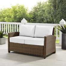 Load image into Gallery viewer, Bradenton Outdoor Loveseat - Sunbrella White/Weathered Brown
