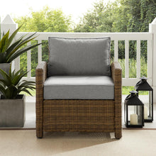 Load image into Gallery viewer, Bradenton Outdoor Wicker Armchair Gray/Weathered Brown
